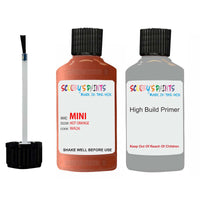 mini cooper converible hot orange code wa26 touch up Paint with anti rust primer undercoat