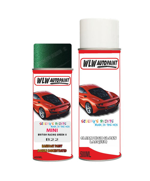 mini cooper coupe british racing green ii aerosol spray car paint clear lacquer b22Body repair basecoat dent colour