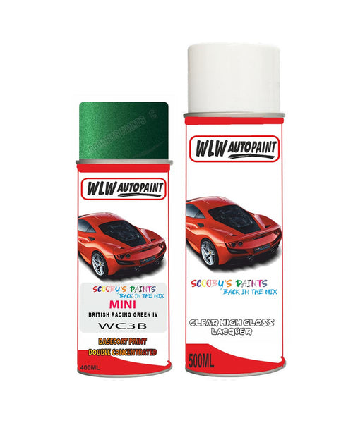 mini cooper s british racing green iv aerosol spray car paint clear lacquer wc3bBody repair basecoat dent colour