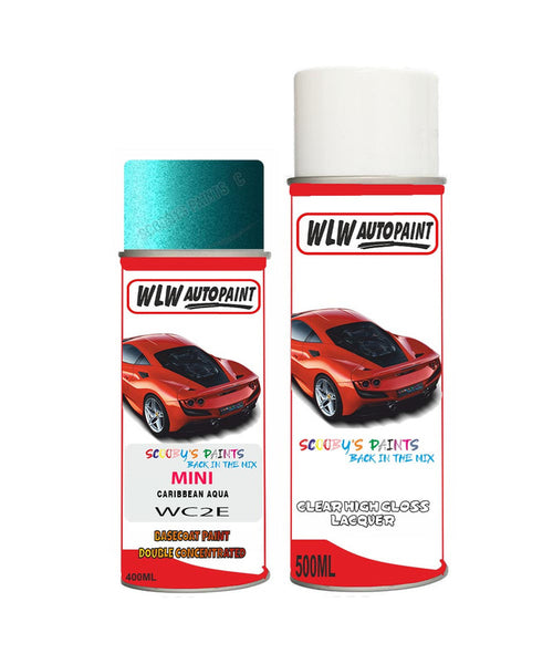 mini cooper s caribbean aqua aerosol spray car paint clear lacquer wc2eBody repair basecoat dent colour