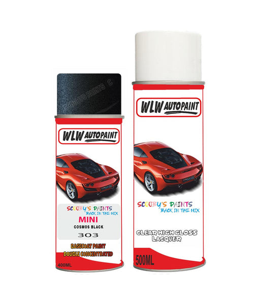 mini one cosmos black aerosol spray car paint clear lacquer 303Body repair basecoat dent colour