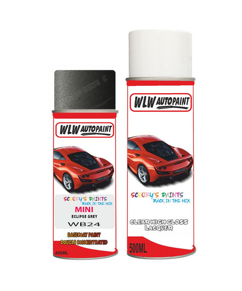 mini jcw clubman eclipse grey aerosol spray car paint clear lacquer wb24Body repair basecoat dent colour