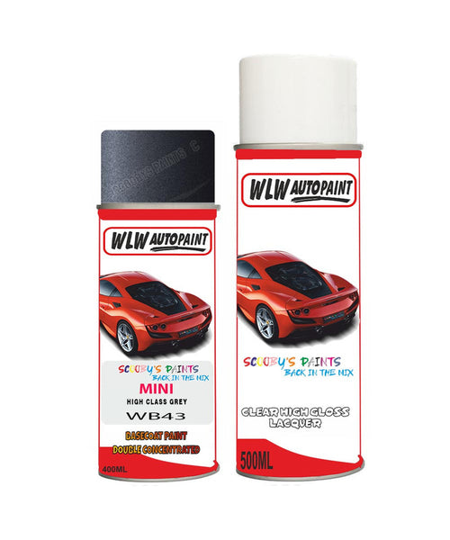 mini jcw clubman high class grey aerosol spray car paint clear lacquer wb43Body repair basecoat dent colour