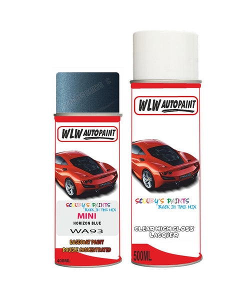 mini jcw clubman horizon blue aerosol spray car paint clear lacquer wa93Body repair basecoat dent colour