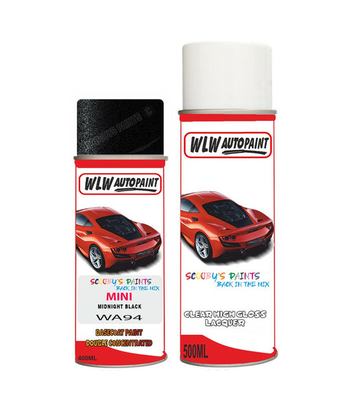 mini one cabrio midnight black aerosol spray car paint clear lacquer wa94Body repair basecoat dent colour