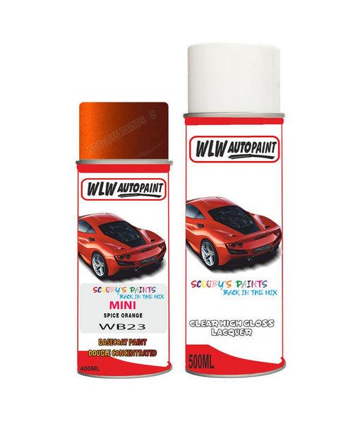 mini cooper converible spice orange aerosol spray car paint clear lacquer wb23Body repair basecoat dent colour