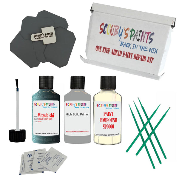 Paint For MITSUBISHI BELIZE GREEN Code G31 Touch Up Paint Detailing Scratch Repair Kit