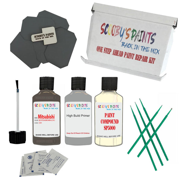 Paint For MITSUBISHI BOSTON BROWN Code C91 Touch Up Paint Detailing Scratch Repair Kit