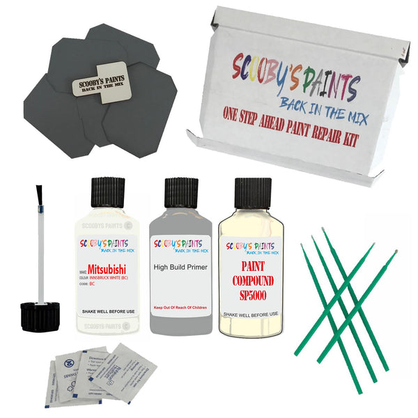 Paint For MITSUBISHI INNSBRUCK WHITE Code BC Touch Up Paint Detailing Scratch Repair Kit