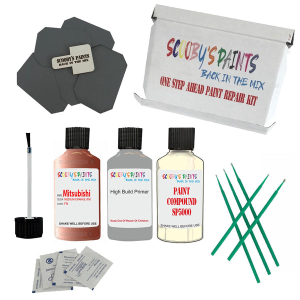 Paint For MITSUBISHI MEDIUM ORANGE Code FN Touch Up Paint Detailing Scratch Repair Kit