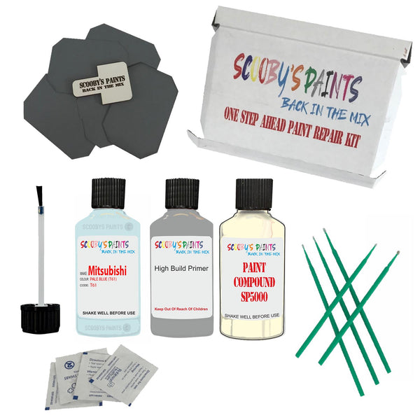 Paint For MITSUBISHI PALE BLUE Code T61 Touch Up Paint Detailing Scratch Repair Kit