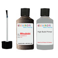 Mitsubishi I Miev Oak Brown Code C22 Touch Up Paint with anit rust primer undercoat