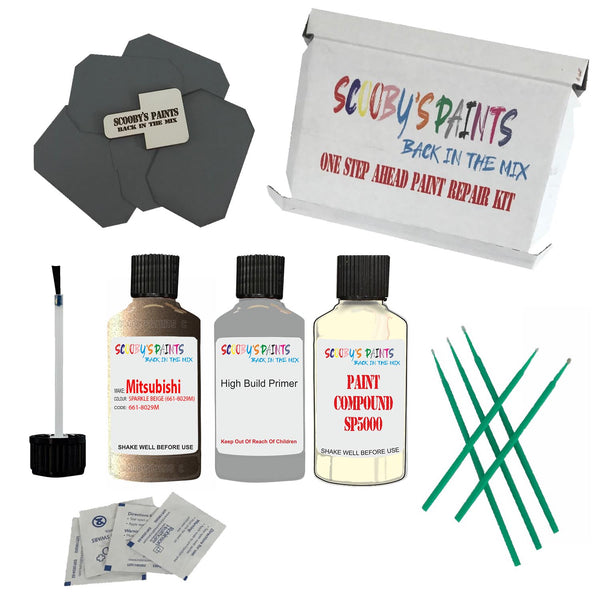 Paint For MITSUBISHI SPARKLE BEIGE Code 661-8029M Touch Up Paint Detailing Scratch Repair Kit