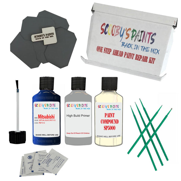 Paint For MITSUBISHI VIRTUAL BLUE Code PB7513 Touch Up Paint Detailing Scratch Repair Kit