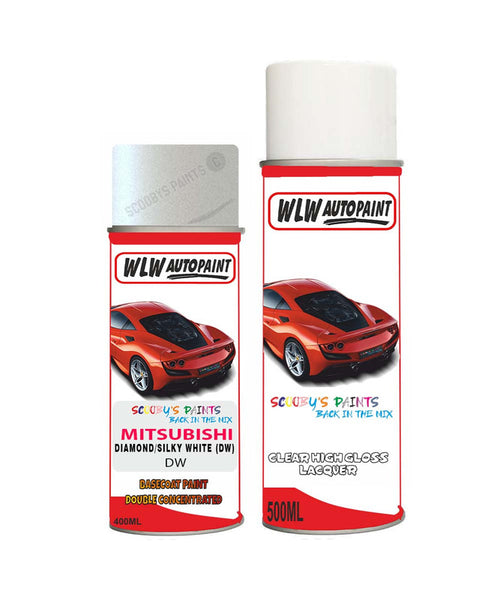 mitsubishi colt diamond silky white dw car aerosol spray paint and lacquer 2000 2020Body repair basecoat dent colour