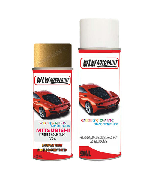 mitsubishi space star firenze gold y24 car aerosol spray paint and lacquer 1997 2000Body repair basecoat dent colour