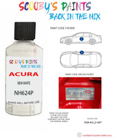 Paint For Acura Rsx New White Code Nh624P Touch Up Scratch Stone Chip Repair