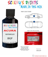 Paint For Acura Tl Nighthawk Black Code B92P-3 Touch Up Scratch Stone Chip Repair
