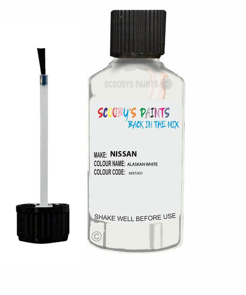 nissan pulsar alaskan white code 9257 531 touch up paint 1990 2017 Scratch Stone Chip Repair 