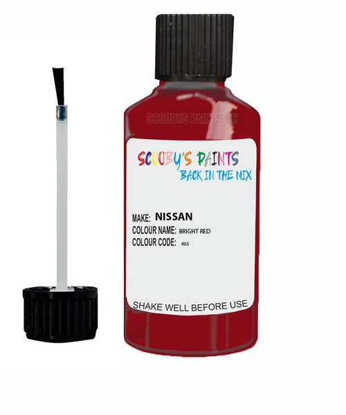 nissan prairie bright red code 465 touch up paint 1990 2007 Scratch Stone Chip Repair 
