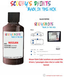 Nissan Navara Black Pepper colour code location sticker Naf Touch Up Paint