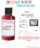 Nissan Micra Brick Red colour code location sticker Ay4 Touch Up Paint