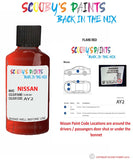 Nissan Murano Flare Red colour code location sticker Ay2 Touch Up Paint