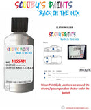 Nissan Pathfinder Platinum Silver colour code location sticker M032/Kl0/ Touch Up Paint
