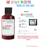Nissan Micra Roma Red colour code location sticker Ax5 Touch Up Paint
