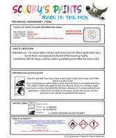 Nissan Pathfinder Alaskan White Code 9257 531 Touch Up Paint Instructions for use application