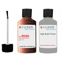Nissan Pathfinder Brown Apricot Code Cy0 Touch Up Paint with anti rust primer undercoat