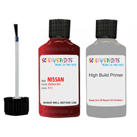 Nissan Maxima Sparkle Red Code A15 Touch Up Paint Scratch Stone Chip with anti rust primer undercoat