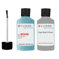 Nissan Leaf Bays Blue Code B41 Touch Up Paint Scratch Stone Chip Kit with anti rust primer undercoat