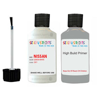 Nissan Navara Geneva White Code Qx1 Touch Up Paint Scratch Stone Chip with anti rust primer undercoat