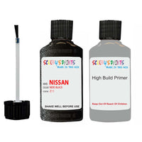 Nissan Qashqai Nero Black Code Z11 Touch Up Paint Scratch Stone Chip with anti rust primer undercoat