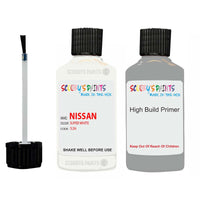 Nissan Qashqai Super White Code 326 Touch Up Paint Scratch Stone Chip with anti rust primer undercoat