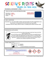 Nissan Note Facet Blue Code B37 Touch Up Paint Instructions for use application