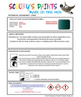 Nissan Note Mids Green Code D31 Touch Up Paint Instructions for use application