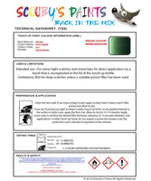 Nissan Micra Moss Green Code D15 Touch Up Paint Instructions for use application