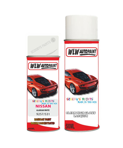 nissan pathfinder alaskan white aerosol spray car paint clear lacquer 9257Body repair basecoat dent colour