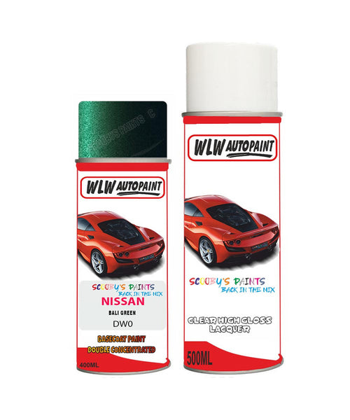 nissan xtrail bali green aerosol spray car paint clear lacquer dw0Body repair basecoat dent colour