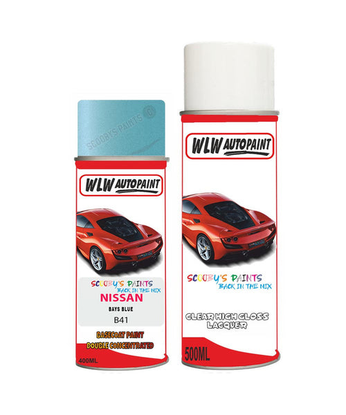 nissan micra bays blue aerosol spray car paint clear lacquer b41Body repair basecoat dent colour