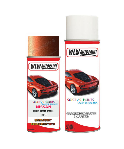 nissan note bright copper orange aerosol spray car paint clear lacquer r10Body repair basecoat dent colour