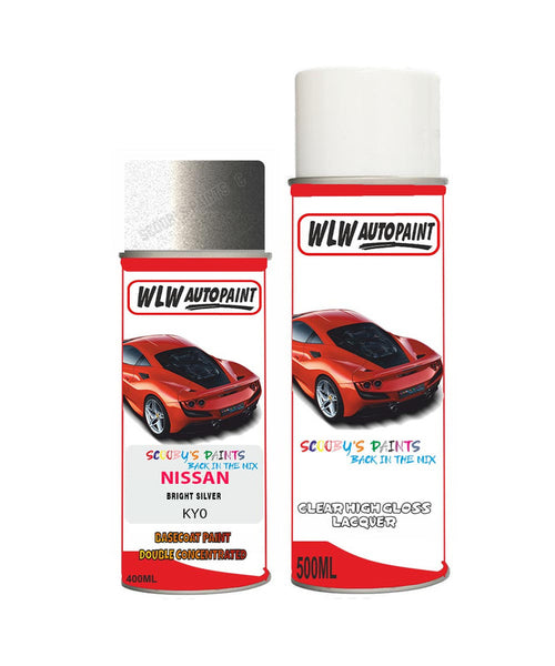 nissan qashqai bright silver aerosol spray car paint clear lacquer ky0Body repair basecoat dent colour