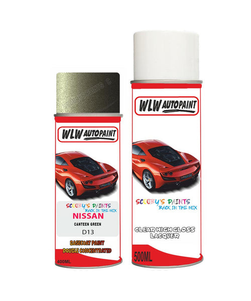 nissan xtrail canteen green aerosol spray car paint clear lacquer d13Body repair basecoat dent colour