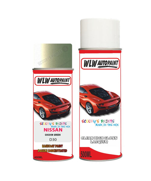 nissan micra cocoon green aerosol spray car paint clear lacquer d30Body repair basecoat dent colour