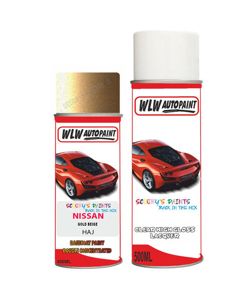nissan xtrail gold beige aerosol spray car paint clear lacquer hajBody repair basecoat dent colour