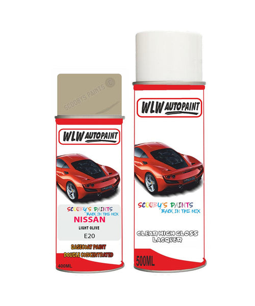 nissan xtrail light olive aerosol spray car paint clear lacquer e20Body repair basecoat dent colour