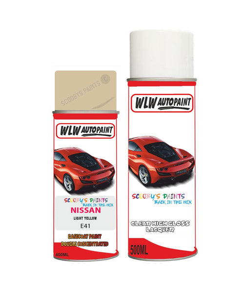 nissan micra light yellow aerosol spray car paint clear lacquer e41Body repair basecoat dent colour