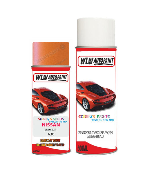 nissan micra orange zit aerosol spray car paint clear lacquer a30Body repair basecoat dent colour